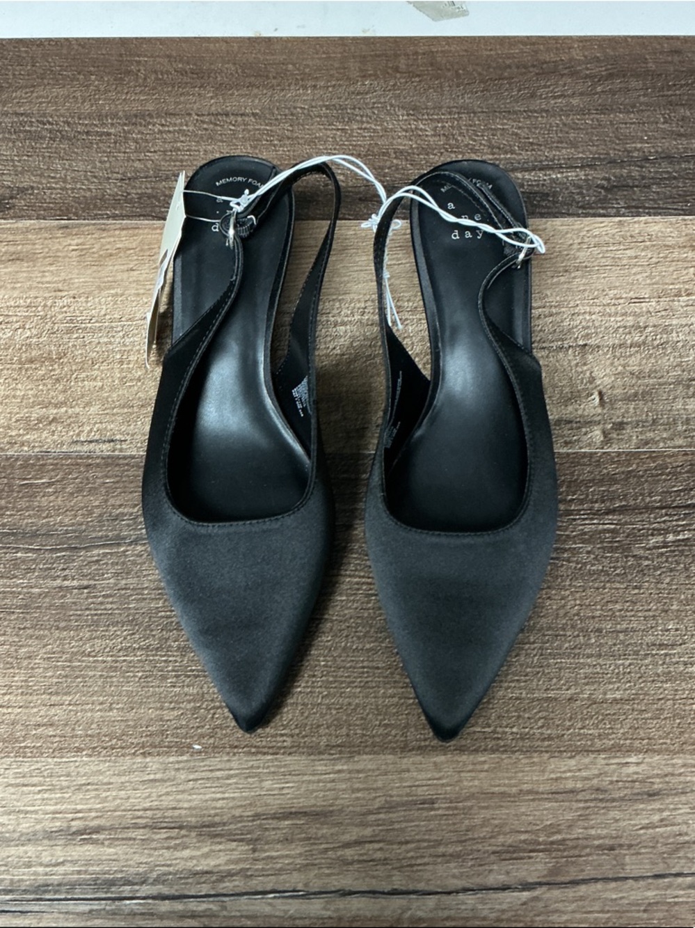 a new day Black Simone Pointed Toe Slingback Heels